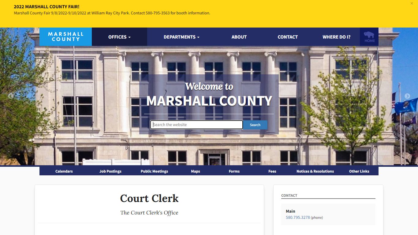 Court Clerk - Marshall County, Oklahoma