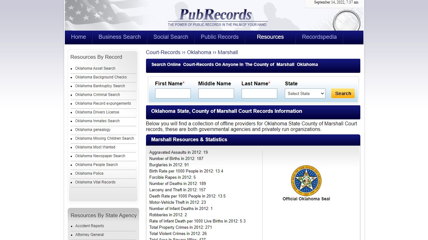 Marshall County, Oklahoma Court Records